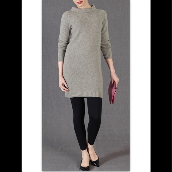 BODEN Mock Turtleneck Blue Waffle cashmere blend Sweater Dress - Picture 10 of 10